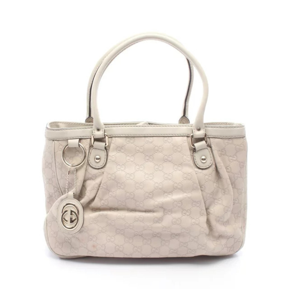 Gucci Sukey Gucci Guccissima Tote Bag Leather Beige Cream